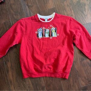 Vintage Hampshire Studio Christmas Penguin Sweatshirt Sz XL